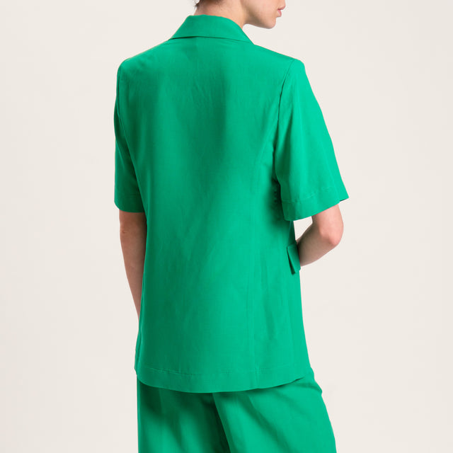 Kontatto-Completo giacca e pantalone misto lino - VERDE