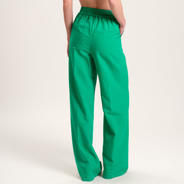 Kontatto-Completo giacca e pantalone misto lino - VERDE