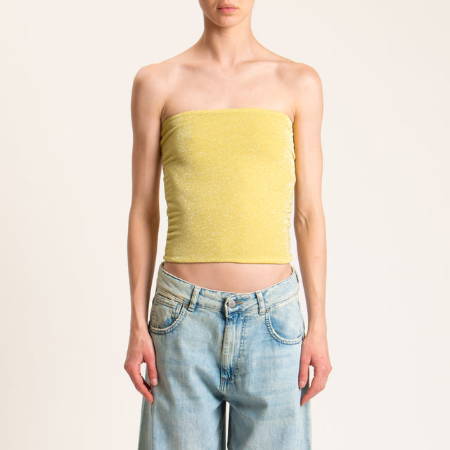 Kontatto-Top a fascia in lurex - giallo
