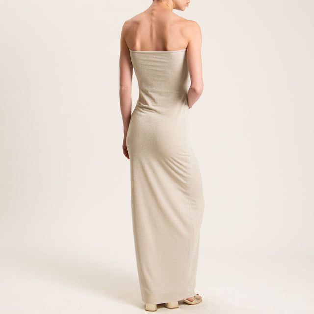 Kontatto-Abito a fascia con lurex - crema