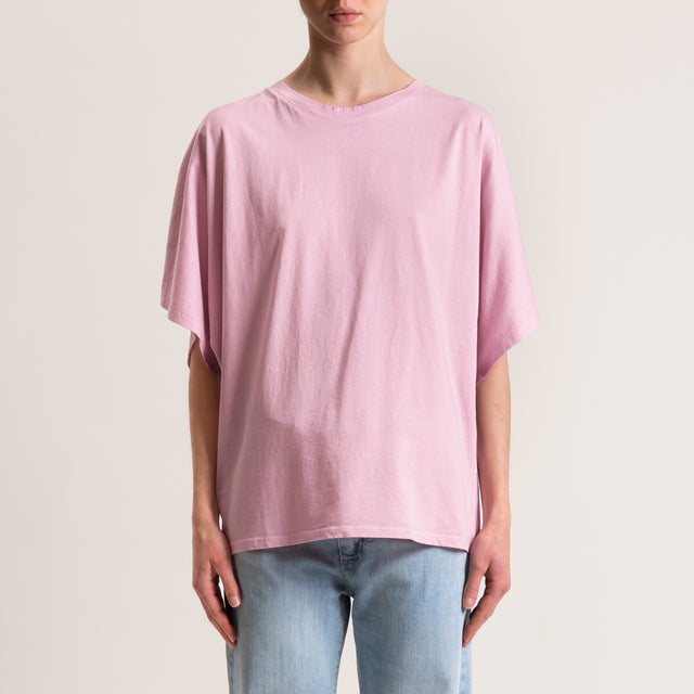Kontatto-T-shirt scatola manica ampia - rosa