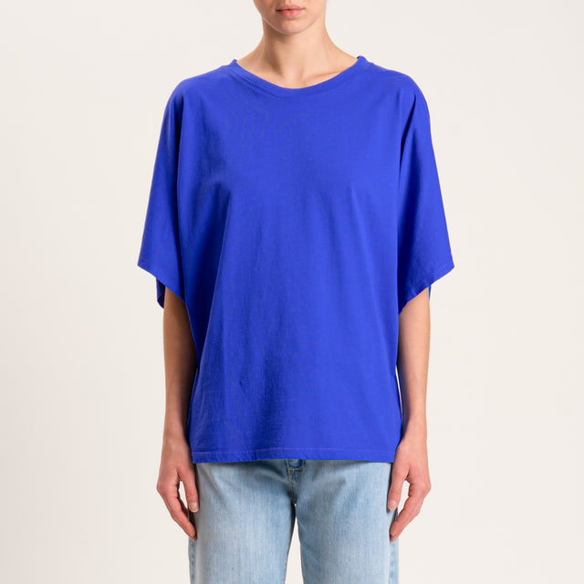 Kontatto-T-shirt scatola manica ampia - royal