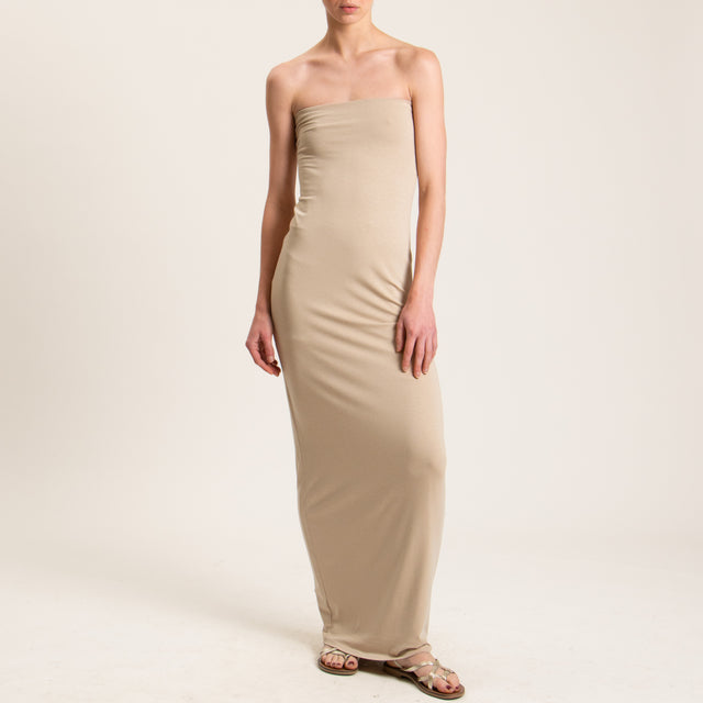 Kontatto-Abito a fascia in jersey - beige