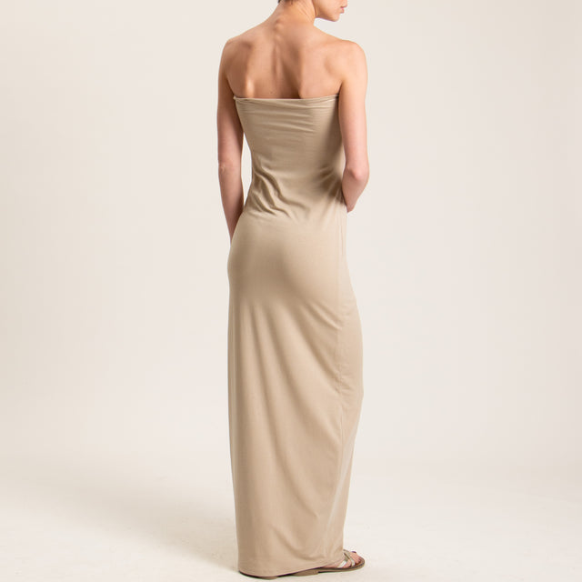 Kontatto-Abito a fascia in jersey - beige