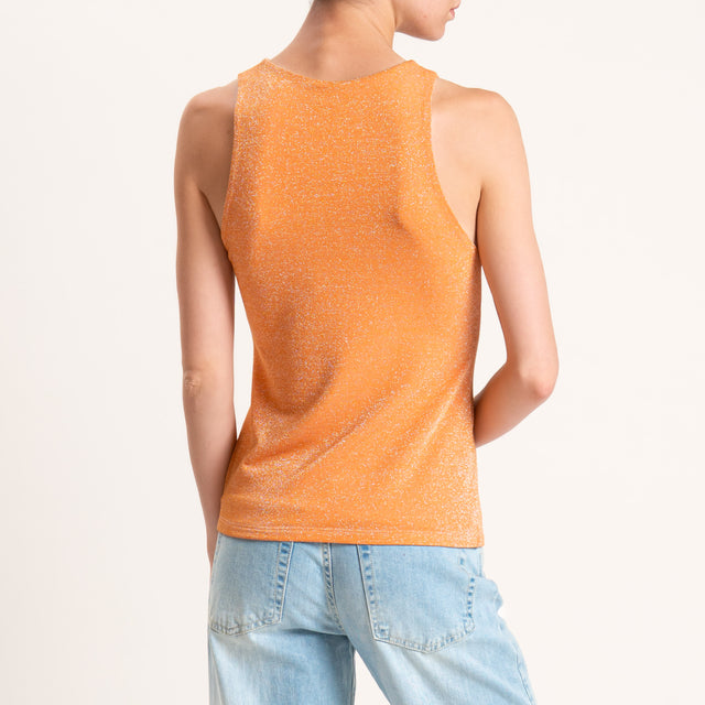 Kontatto-Top in lurex scollo americana - mandarino