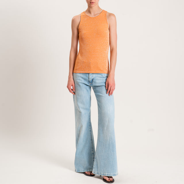 Kontatto-Top in lurex scollo americana - mandarino