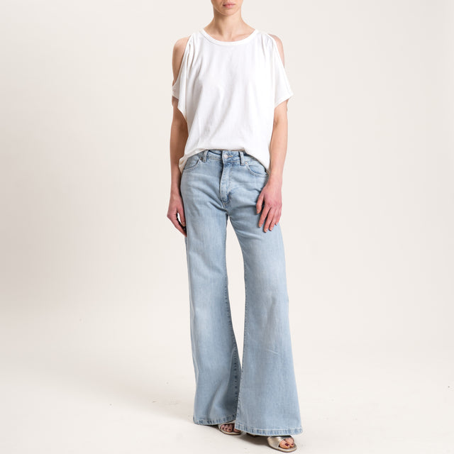 Kontatto-T-shirt cut out - bianco