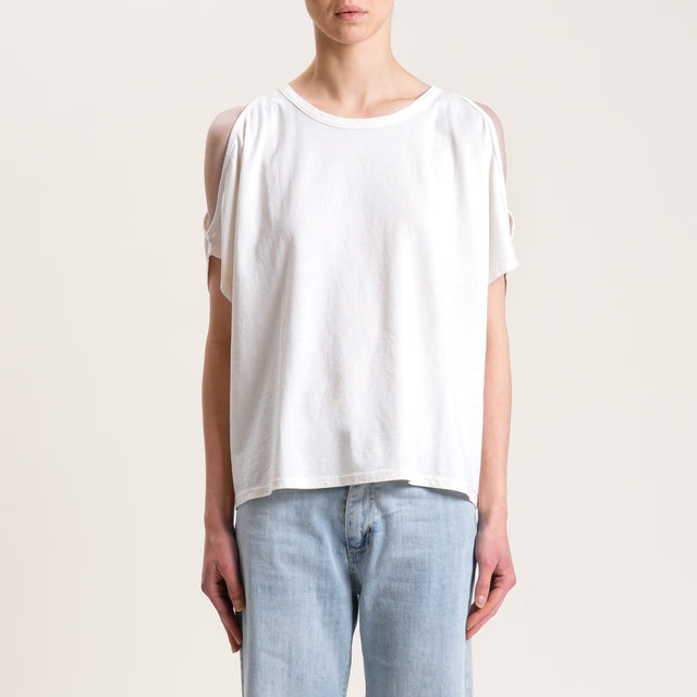 Kontatto-T-shirt cut out - bianco