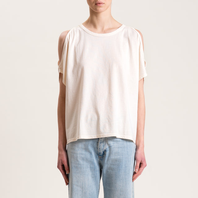 Kontatto-T-shirt cut out - burro