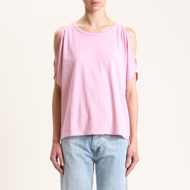Kontatto-T-shirt cut out - rosa