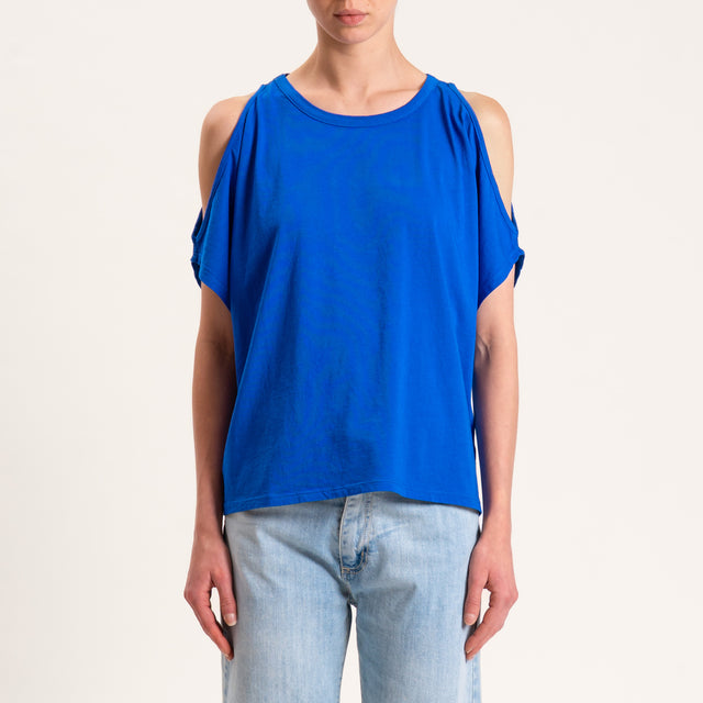 Kontatto-T-shirt cut out - royal