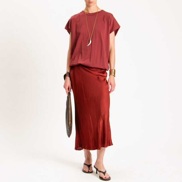 Kontatto-Abito doppio tessuto elastico in vita - india