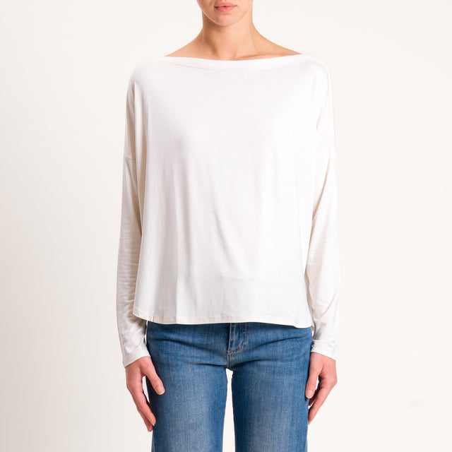 Kontatto-T-shirt in jersey stondata - avorio