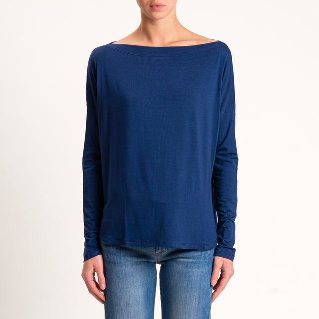 Kontatto-T-shirt in jersey stondata - blu