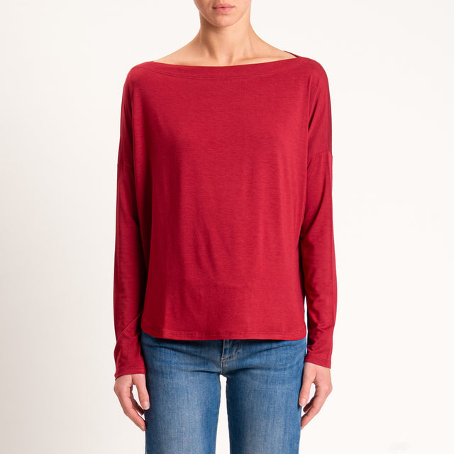 Kontatto-T-shirt in jersey stondata - cherry