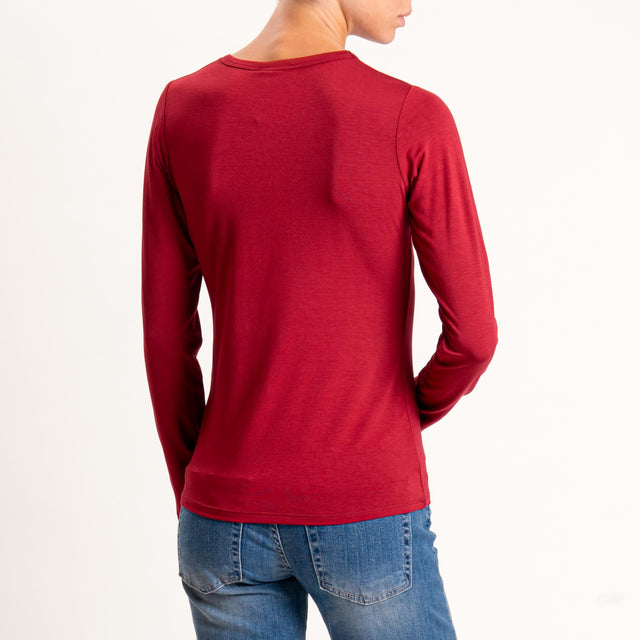 Kontatto-Maglia girocollo in jersey - cherry