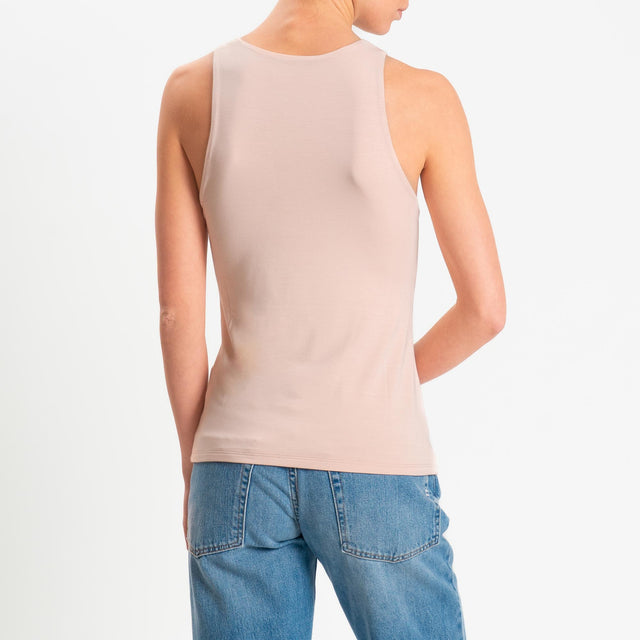 Kontatto- Top scollo americana in jersey - rosa