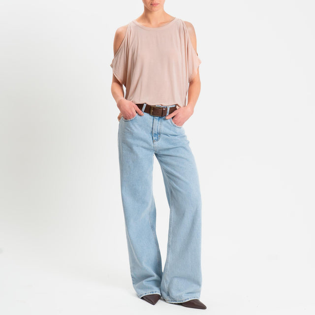 Kontatto- T-shirt cut out in jersey modal- rosa