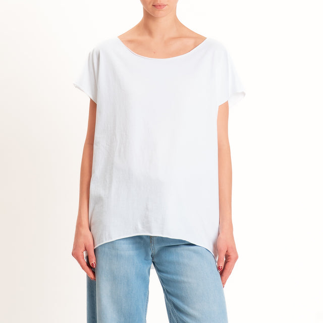 Kontatto-T-shirt over taglio vivo - bianco