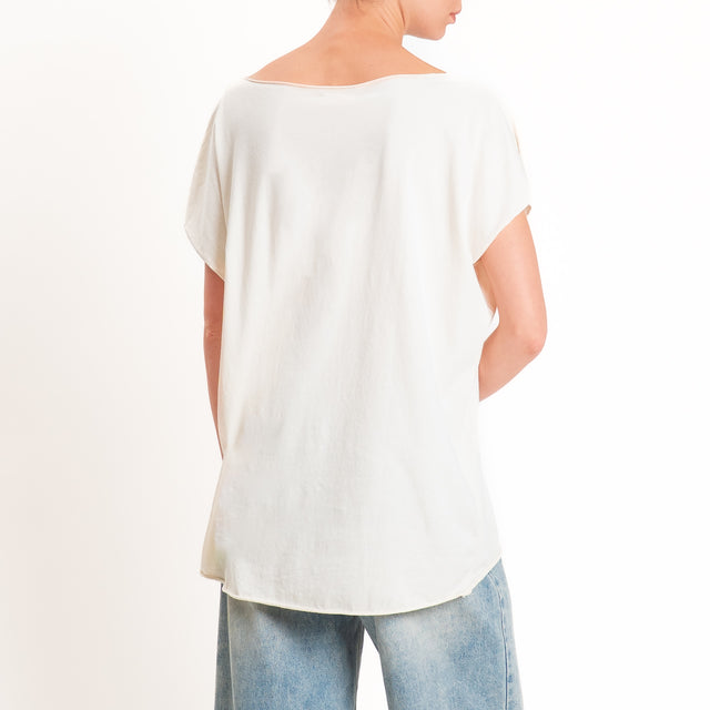 Kontatto-T-shirt over taglio vivo - burro