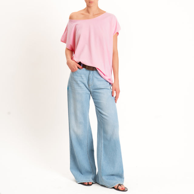 Kontatto-T-shirt over taglio vivo - pink
