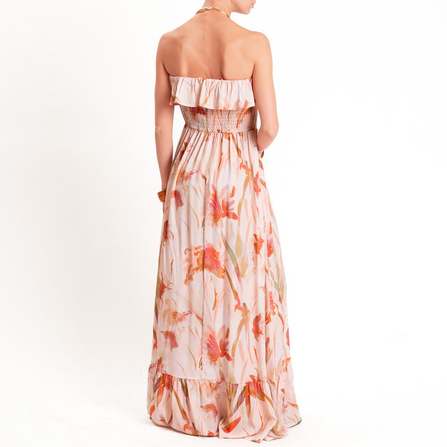 Kontatto-Abito fascia fantasia floreale - rosa/peach
