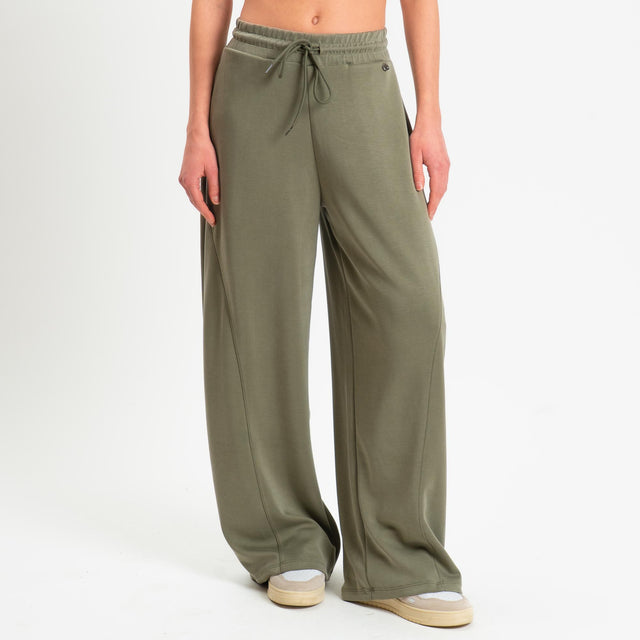 Kontatto- Pantalone in scuba con coulisse - militare