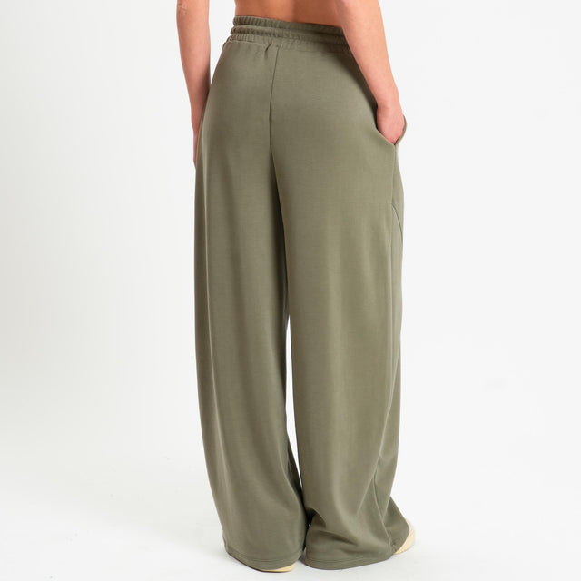 Kontatto- Pantalone in scuba con coulisse - militare