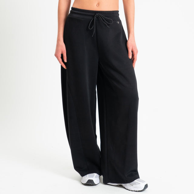 Kontatto- Pantalone in scuba con coulisse - Nero