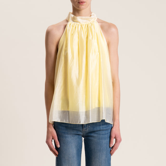Kontatto-Top mussola lyocell scollo americana - giallo