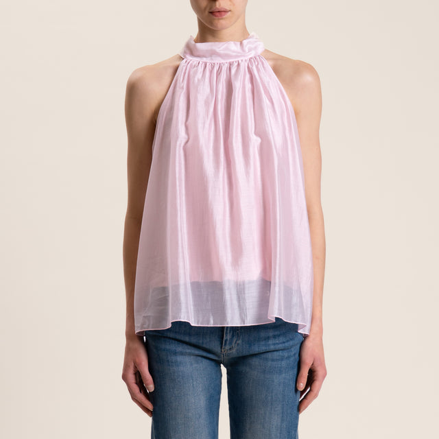 Kontatto-Top mussola lyocell scollo americana - rosa
