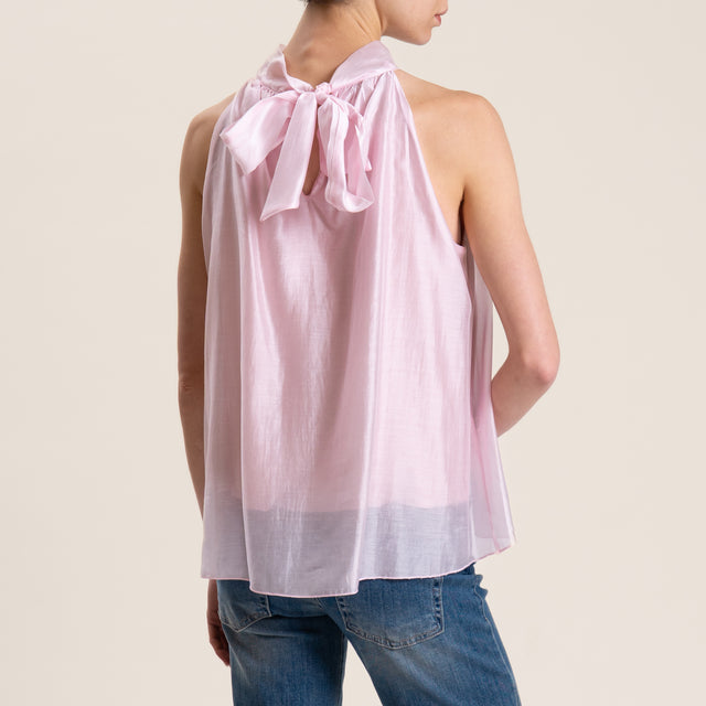 Kontatto-Top mussola lyocell scollo americana - rosa