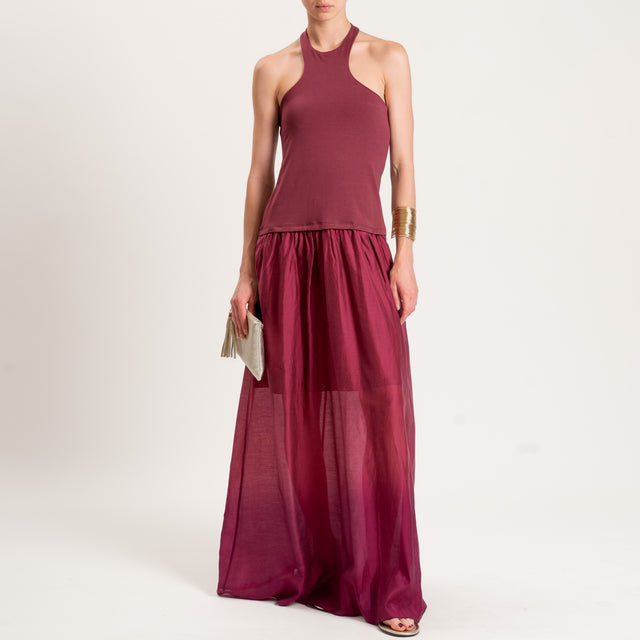 Kontatto-Abito doppio tessuto scollo americana - india