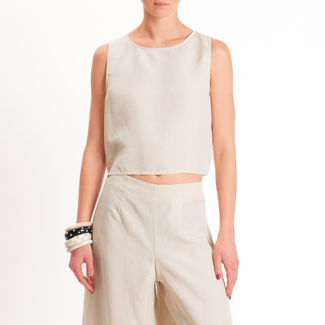 Kontatto-Completo blusa+ pantalone lyocell/lino - beige