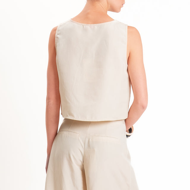 Kontatto-Completo blusa+ pantalone lyocell/lino - beige