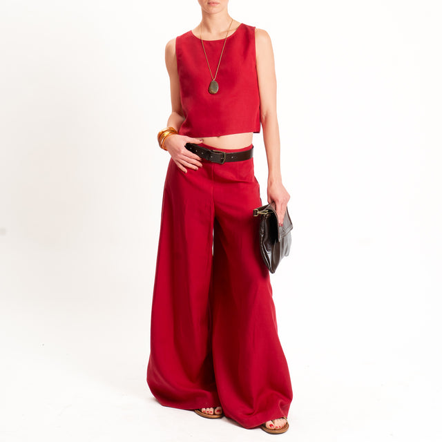 Kontatto-Completo blusa+ pantalone lyocell/lino - rosso