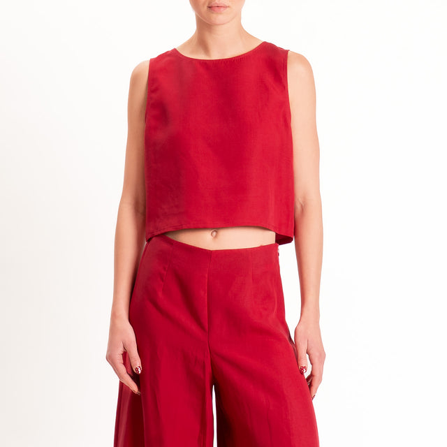 Kontatto-Completo blusa+ pantalone lyocell/lino - rosso