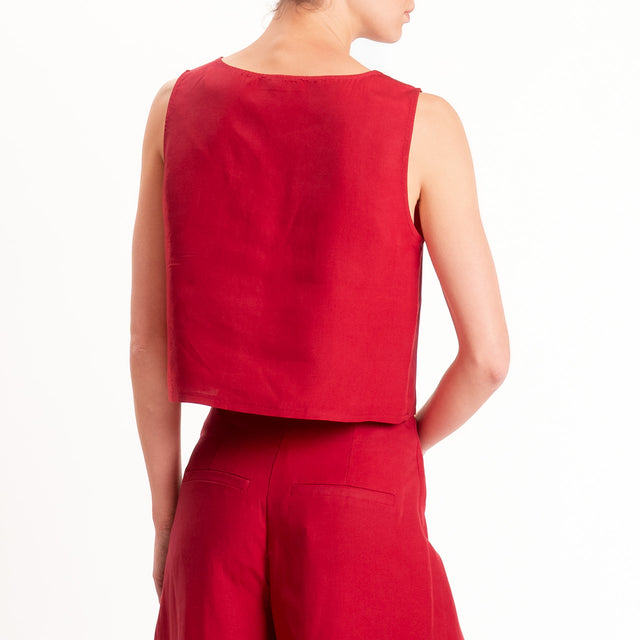 Kontatto-Completo blusa+ pantalone lyocell/lino - rosso