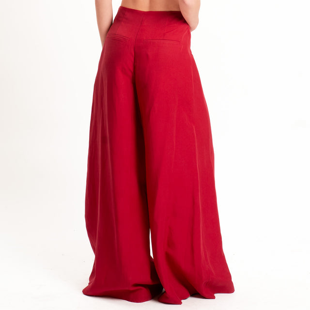 Kontatto-Completo blusa+ pantalone lyocell/lino - rosso