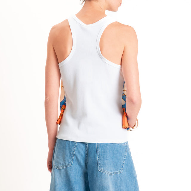 Kontatto-Top con foulard fantasia - orange/yellow/sand
