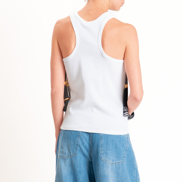 Kontatto-Top con foulard fantasia - nero/yellow