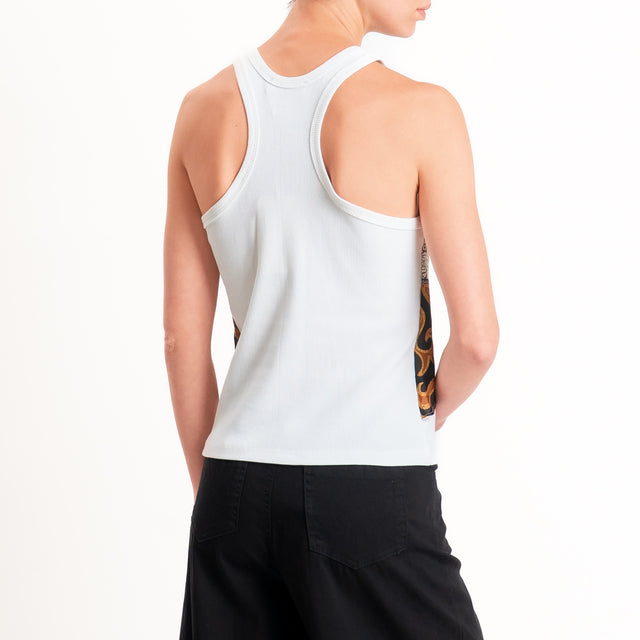 Kontatto-Top con foulard fantasia - rust/nero/senape
