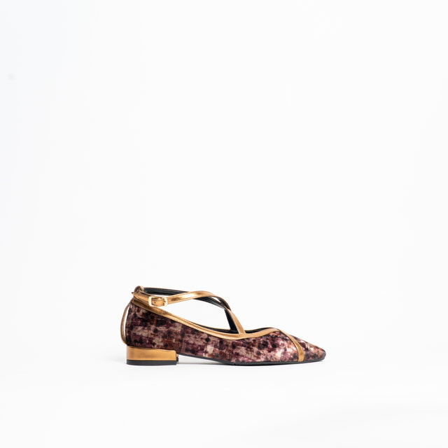 Lucrezia D'altavilla-Ballerina con cinturino incro - ciniglia bronzo