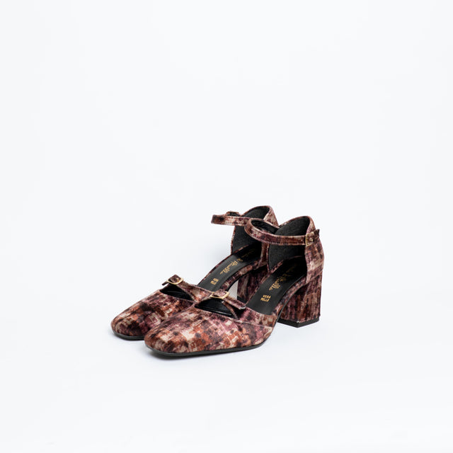 Lucrezia Altavilla-Scarpe con tacco cinturino alla caviglia - ciniglia bronzo