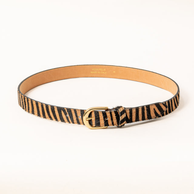Zeroassoluto-Cinturón pony Zebra - beige/negro