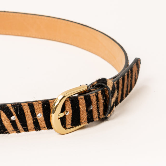 Zeroassoluto-Cinturón pony Zebra - beige/negro