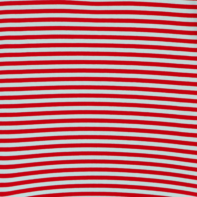 Zeroassoluto-T-shirt jersey scatola a righe - rosso/acqua