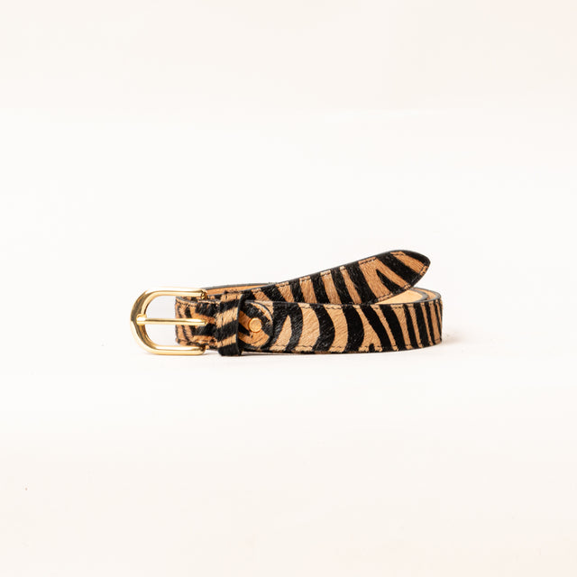 Zeroassoluto-Cinturón pony Zebra - beige/negro