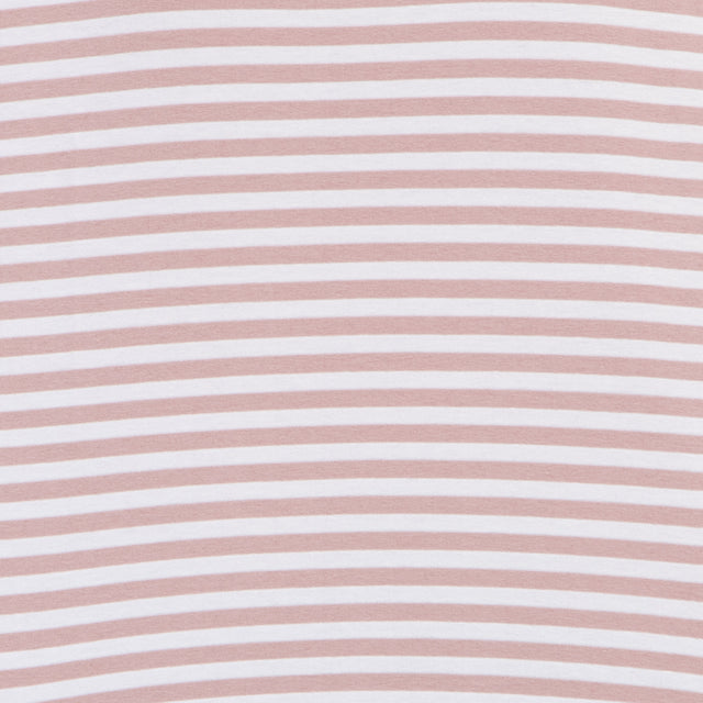 Zeroassoluto-T-shirt jersey righe scollo a v - latte/rosa