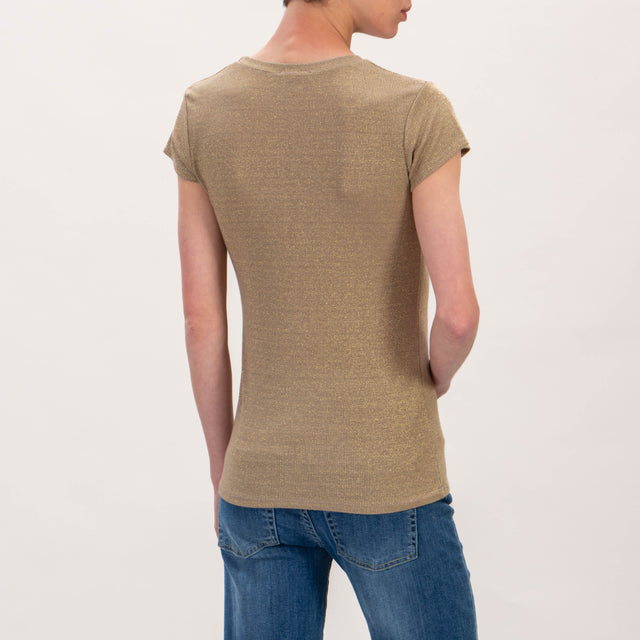 Zeroassoluto-T-shirt lurex - sand